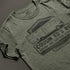 close up view of Holiday shirt featuring cousin eddies RV repair logo