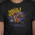 man in Halloween spirit shirt closeup