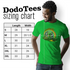IRS St Pats t shirts sizing chart