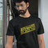 Man modeling movie lover gifts by Dodo Tees. This nerd t shirt reads May The Schwartz Be With You.