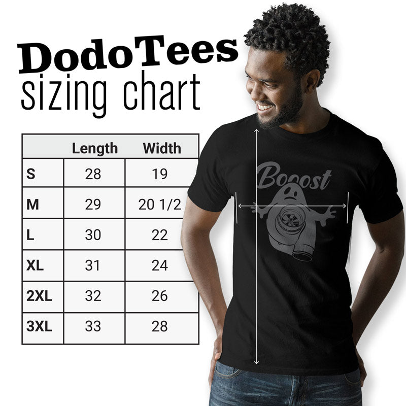 Automotive apparel Boost design by Dodo Tees. The car tuner shirts come in sizes Small through 3XL