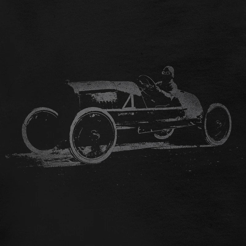 detail view of car tee shirt with vintage indy car graphic by dodo tees