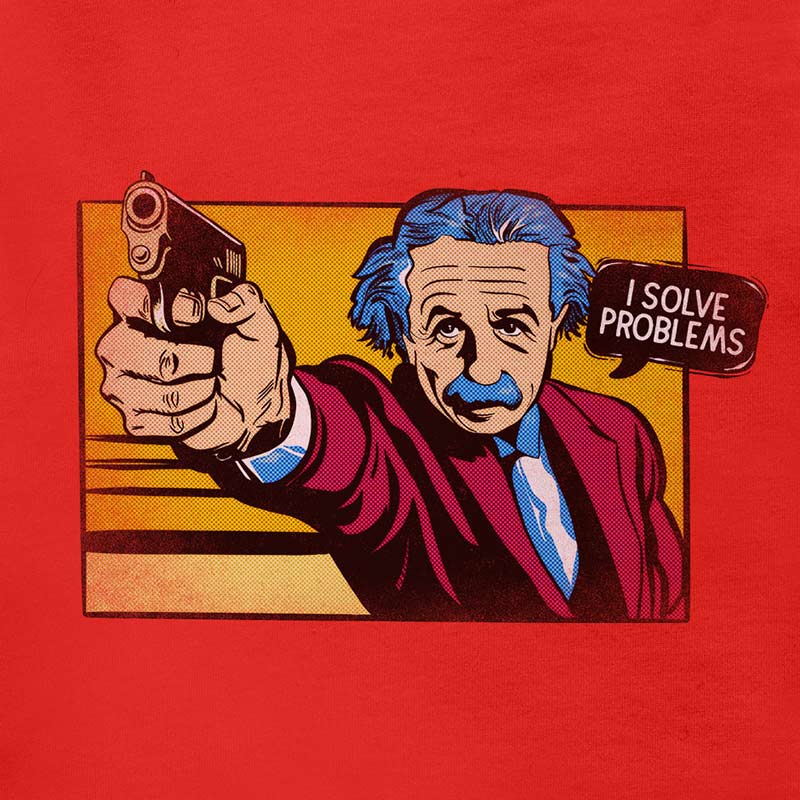 Einstein i solve problems pop art nerd t shirts by dodo tees