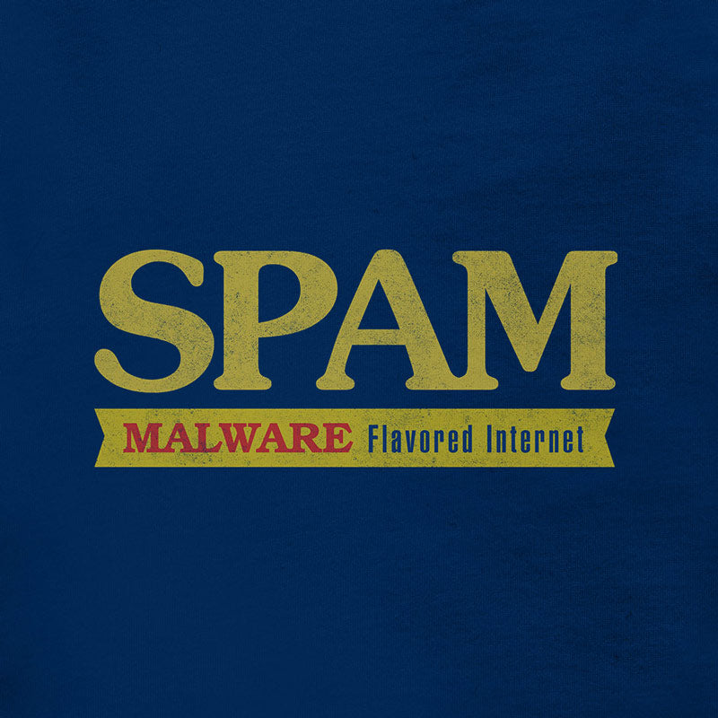funny coding shirts by Dodo Tees that parodies the canned food by reading Spam Malware flavored Internet.