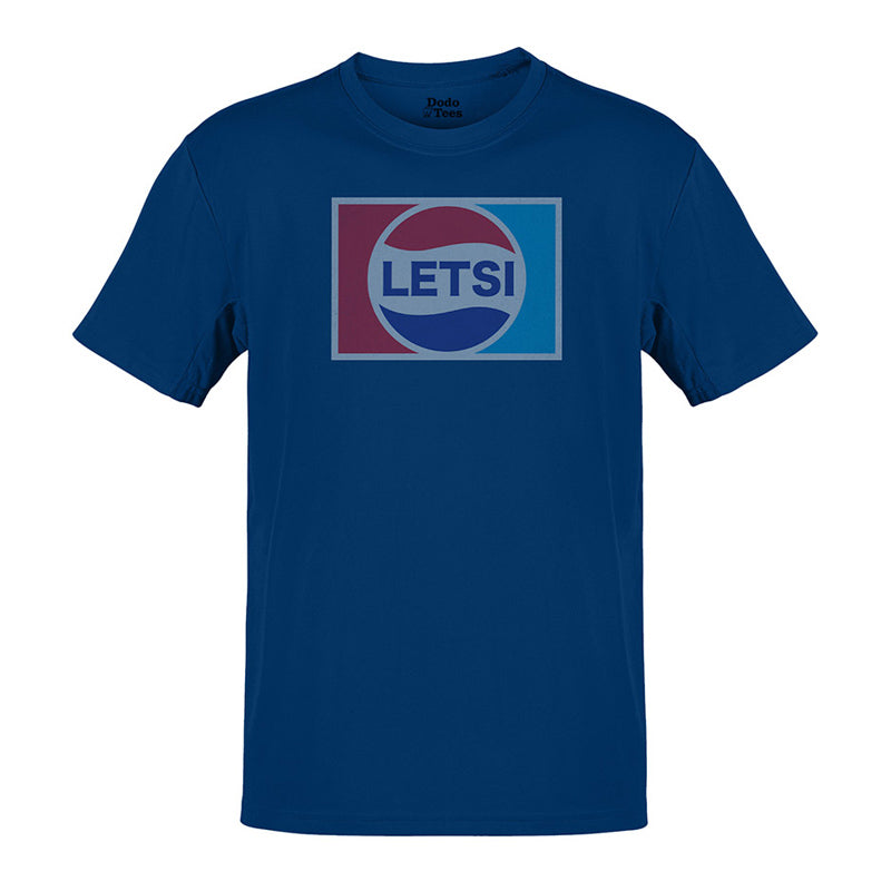 funny tee shirts with letsi logo in blue