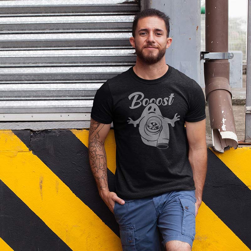 booost turbo gifts for car lovers by dodo tees. The turbo shirt is made from ring-spun cotton.