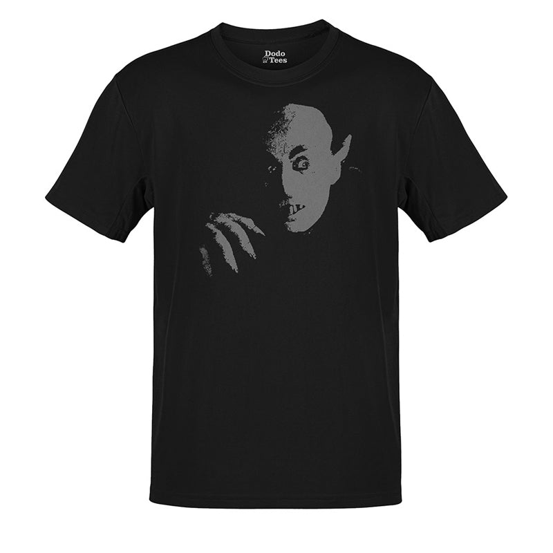 halloween shirt with nosferatu graphic in black by dodo tees