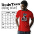 sizing chart for inappropriate easter t shirt available in sizes small to 3XL