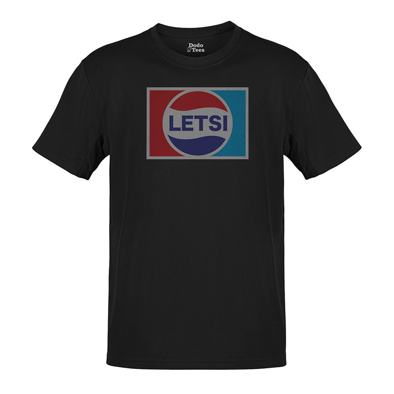 snarky t shirt with letsi logo in black
