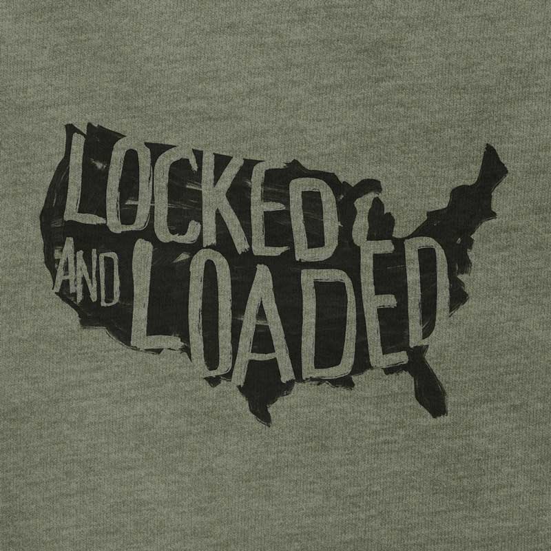 patriotic shirt with locked and loaded USA typography