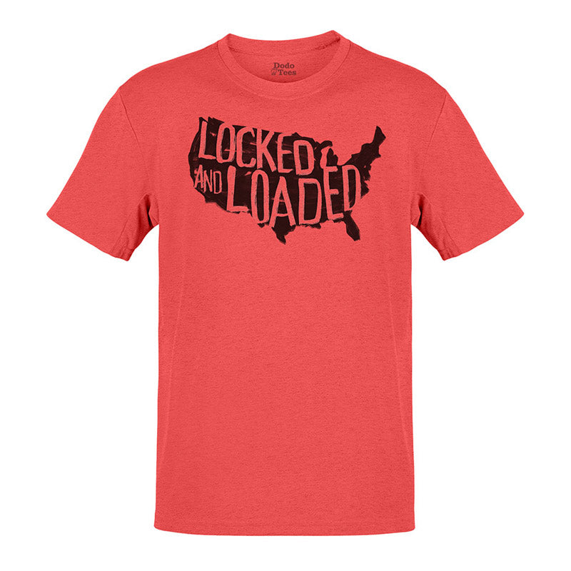 patriotic shirt with US map and the words locked and loaded