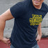 closeup of nerdy apparel by Dodo Tees reading Talk Nerdy To Me in an 8 bit font.