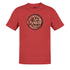 novelty t shirt with rocky mountain oyster juice logo in heather canvas red by dodo tees