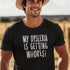 Offensive Shirts with the words My Dyslexia Is Getting Whores. The Offensive Shirts are side-seamed for a modern fit.