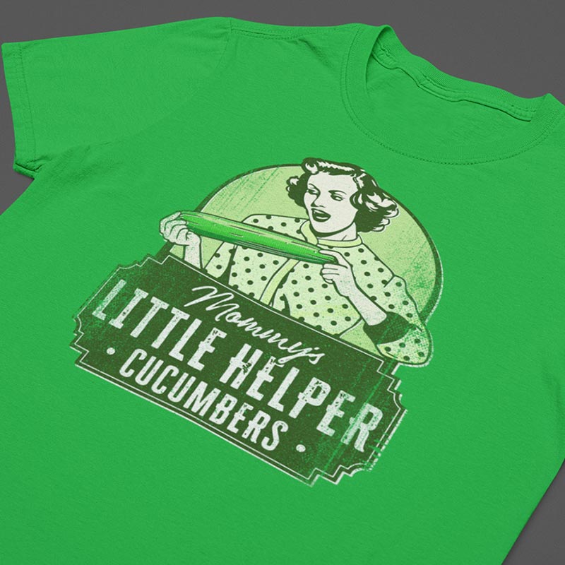 offensive t shirt closeup with mommys little helper graphic