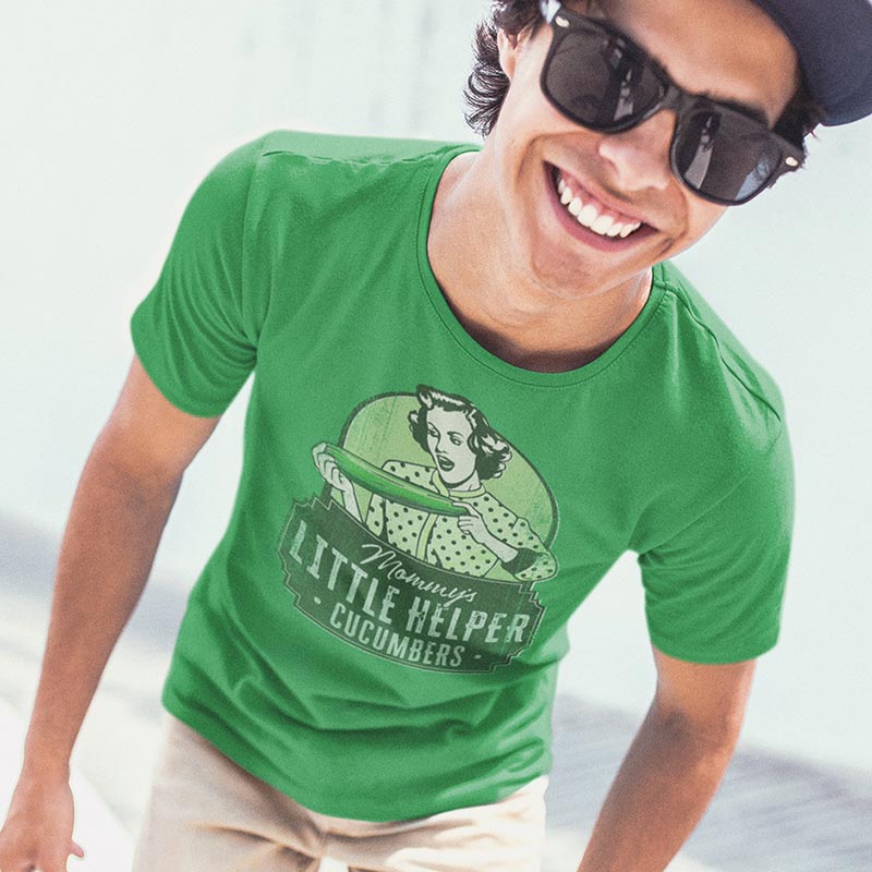 man in shirt saying mommys little helper