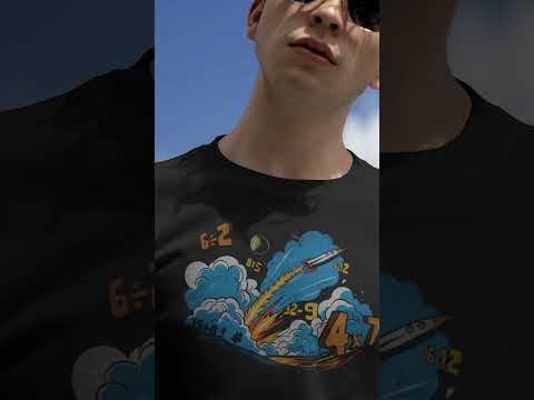 Video showing the illustration process for the Rocket math shirt