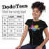 model wearing pride shirt with colorful i love everyone heart graphic in fitted black