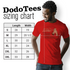 santa t shirt for men sizing chart. available in sizes small to 3XL