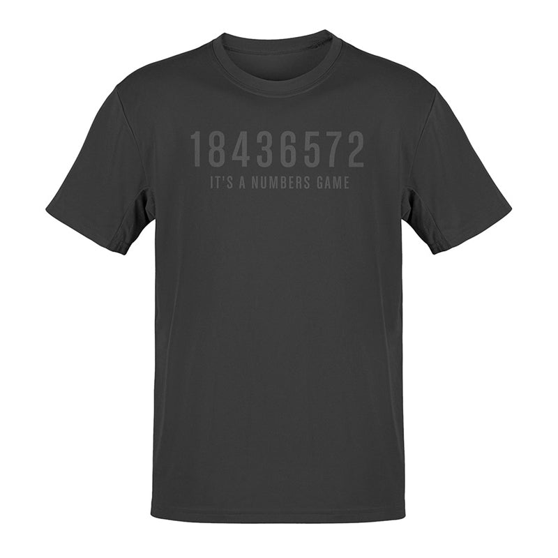 18436572 It's a numbers game automobile t shirt in charcoal by Dodo Tees