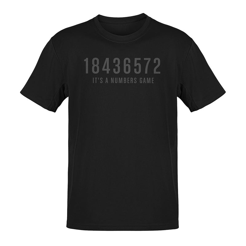 18436572 It's a numbers game car shirt in black by Dodo Tees