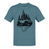 adventure shirt with 4x4 and mountains in heather slate by dodo tees