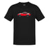 Black 911 Turbo car shirt featuring a red whale tail. Automotive clothing available S-3XL. 