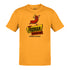 Abe Froman shirt in gold. This fun Chicago shirt reads Abe Froman Sausage King Chicago, Illinois.