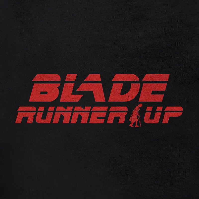 detail view of movie t shirt with blade runner up logo by dodo tees