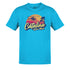 full view of the funny tshirt with catalina wine mixer graphic in teal by dodo tees