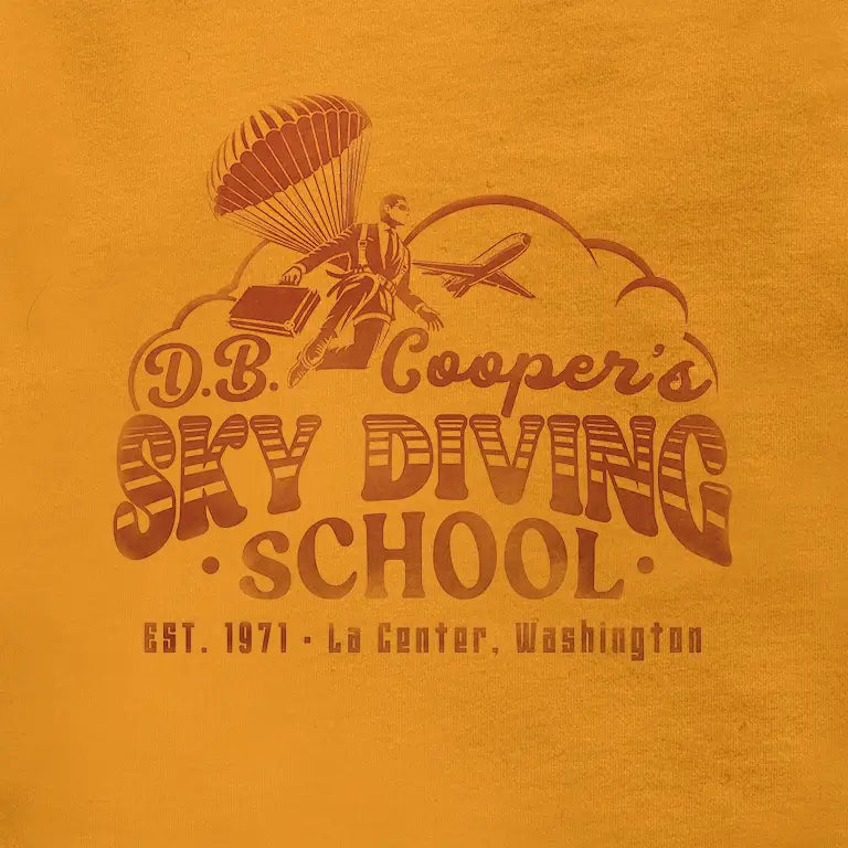 DB Cooper sky diving school shirt LaCenter Washington