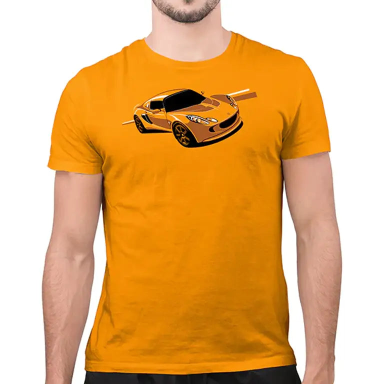 English sports car shirt featuring the Elise in Gold