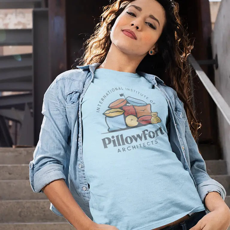 funny ladies tees reading International Institute of Pillow Fort Architects