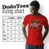 Funny movie shirt sizing chart for Hollywood Scares design