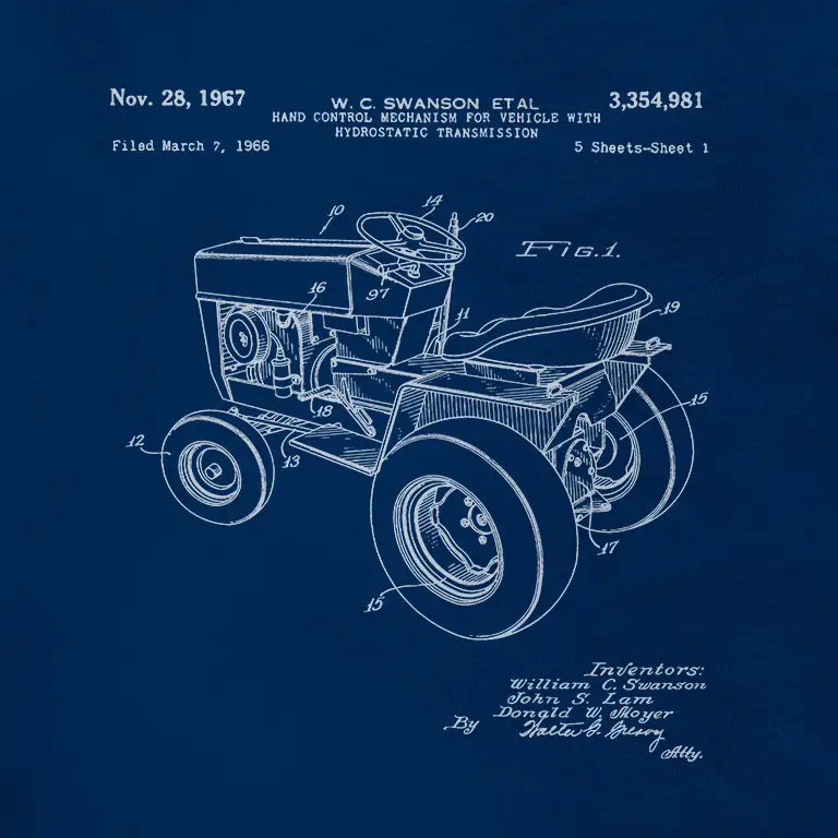 Garden T featuring a lawn tractor patent from 1967