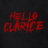 halloween themed t shirt that reads hello clarice in bloody tye