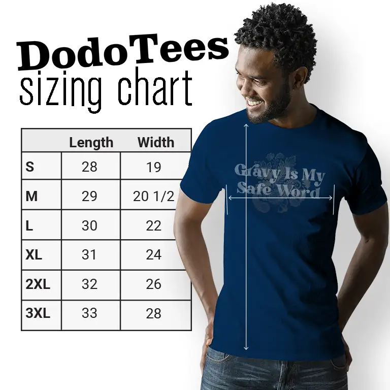 Thanksgiving holiday funny shirts sizing chart