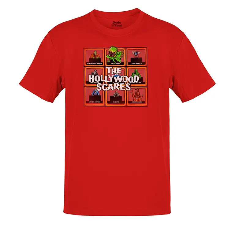 Funny Halloween tees parodying Hollywood Squares game show.