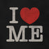 I love me shirt by Dodo Tees features white type and a red heart on black fabric. The Adult Humor Tees utilize a distressed printing style for a a worn in look.