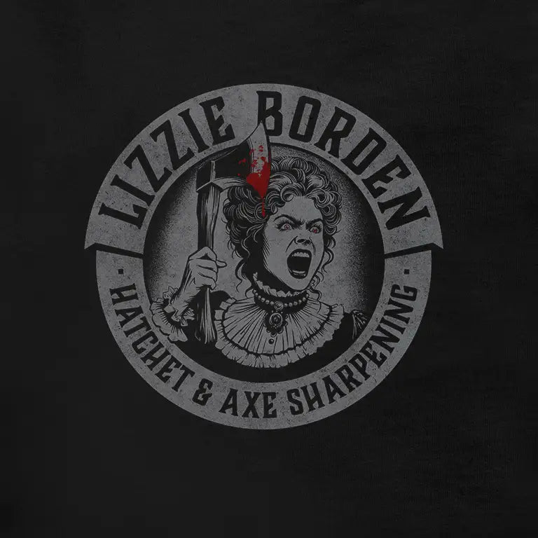 Killer Merch featuring Lizzie Borden Axe Sharpening Logo by Dodo Tees.