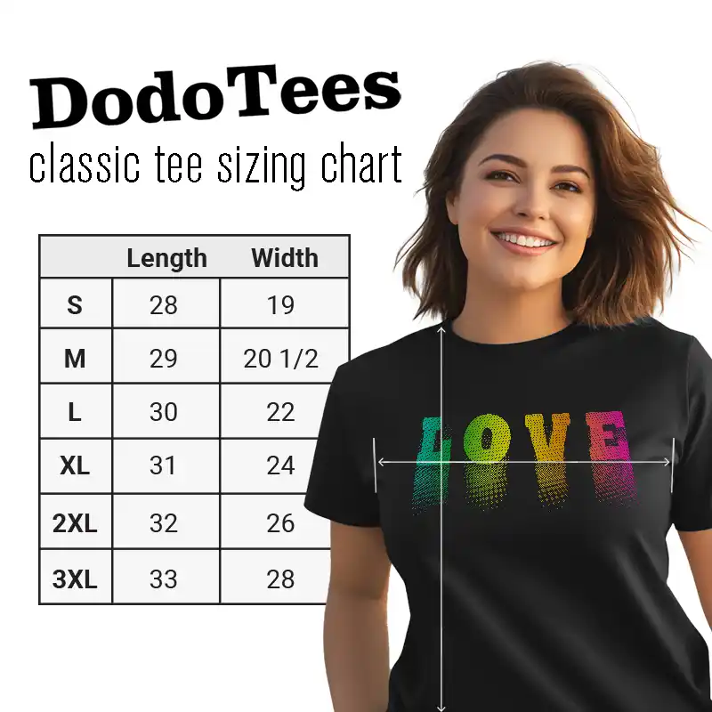 Love shirts sizing chart in classic fit