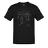 1911 pistol gun shirt in black featuring the US patent in grey. The Second Amendment Shirt is side-seamed for a modern fit.