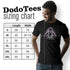 Sizing chart for Mens Gym Apparel by Dodo Tees. The Funny Exercise T Shirts are available in Small to 3XL