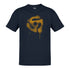 Music t shirts featuring a graffiti 45 RPM record adapter in navy by dodo tees