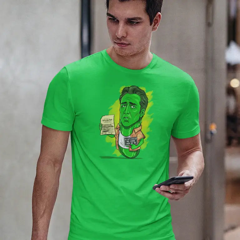 men wearing Pickle Meme shirt