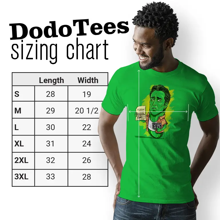 Picolas Cage sizing chart for the S-3XL