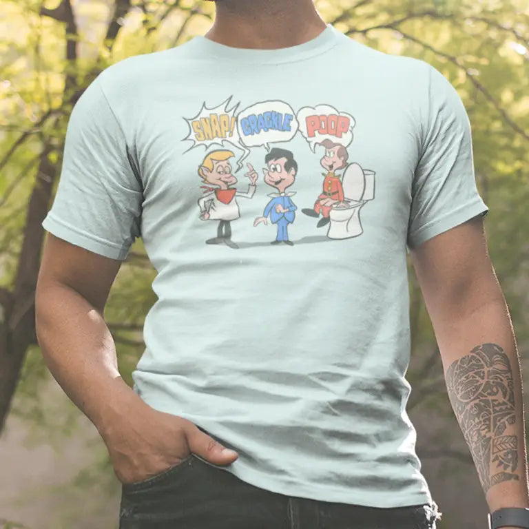 Ridiculous Shirts featuring the snap crackle poop parody design