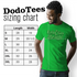 Saint Patrick day tees sizing chart