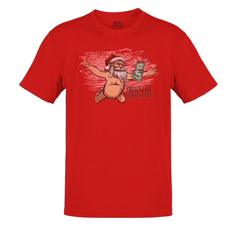 Funny Xmas Tees | Smells Like Christmas Spirit Santa Tee