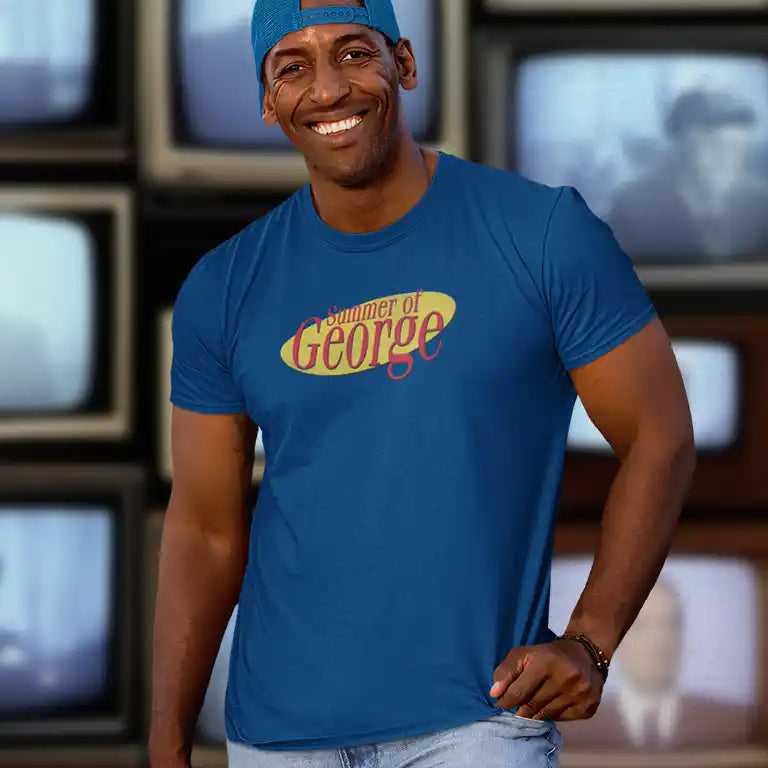 man wearing a Summer of George shirt